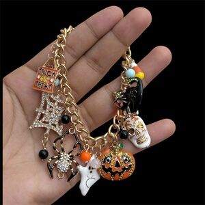 Halloween Charm Bracelet with Gold Chain